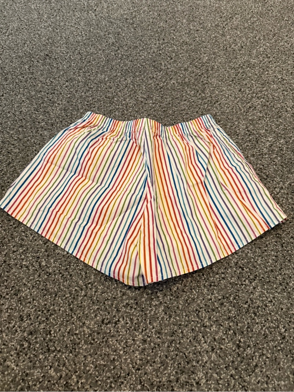 QUEEN OF SPARKLES Multicolor Rainbow Stripe Athletic Shorts - Picture 2 of 3